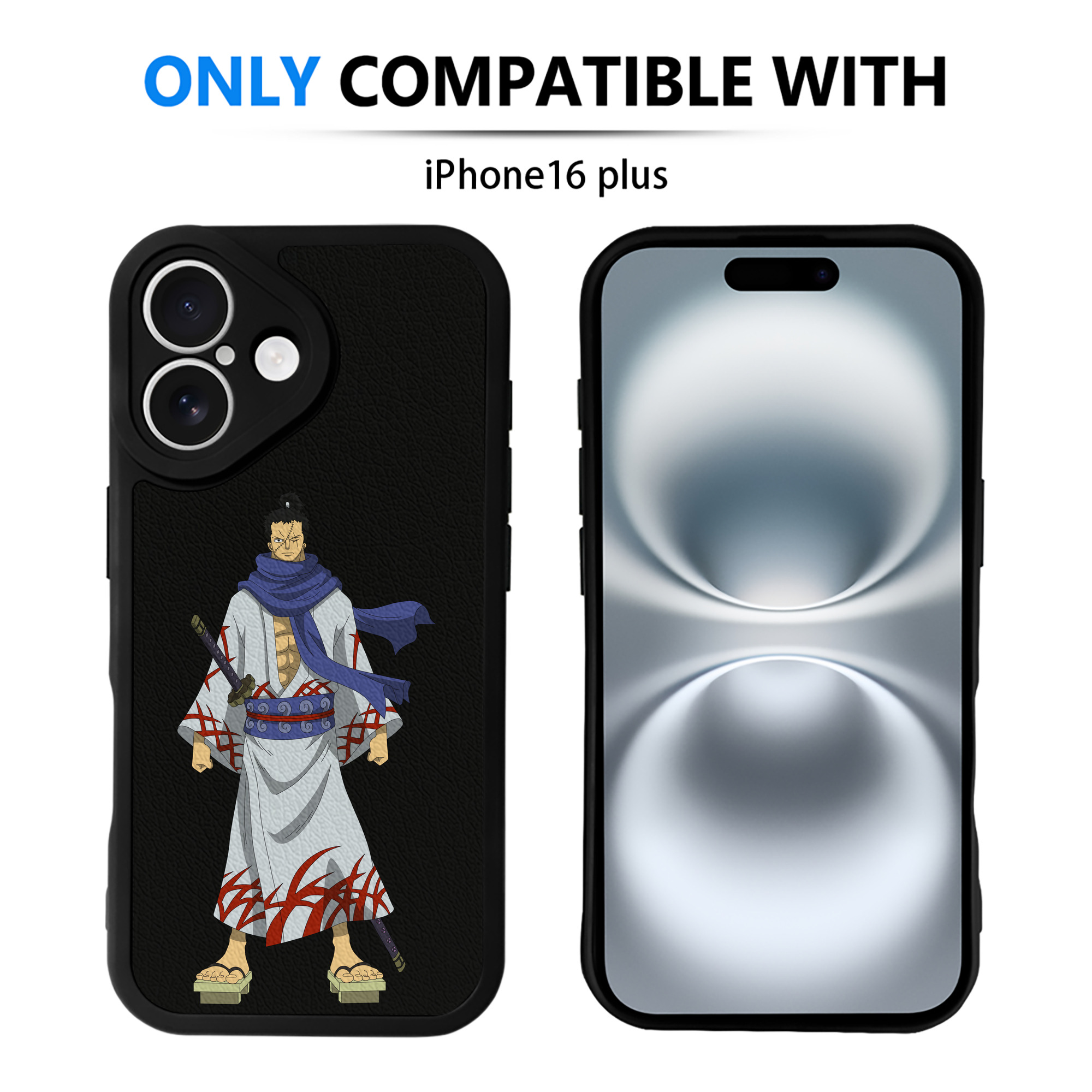 （画像用） ワンピース ロロノア・ゾロ ONE PIECE Roronoa Zoro 【iPhone 16シリーズ対応】シリコンスマホケース（レザー調） 材質：シリコン